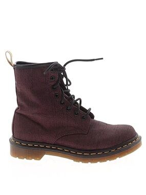 Dr. Martens Burgundy Lace-Up Combat Boot